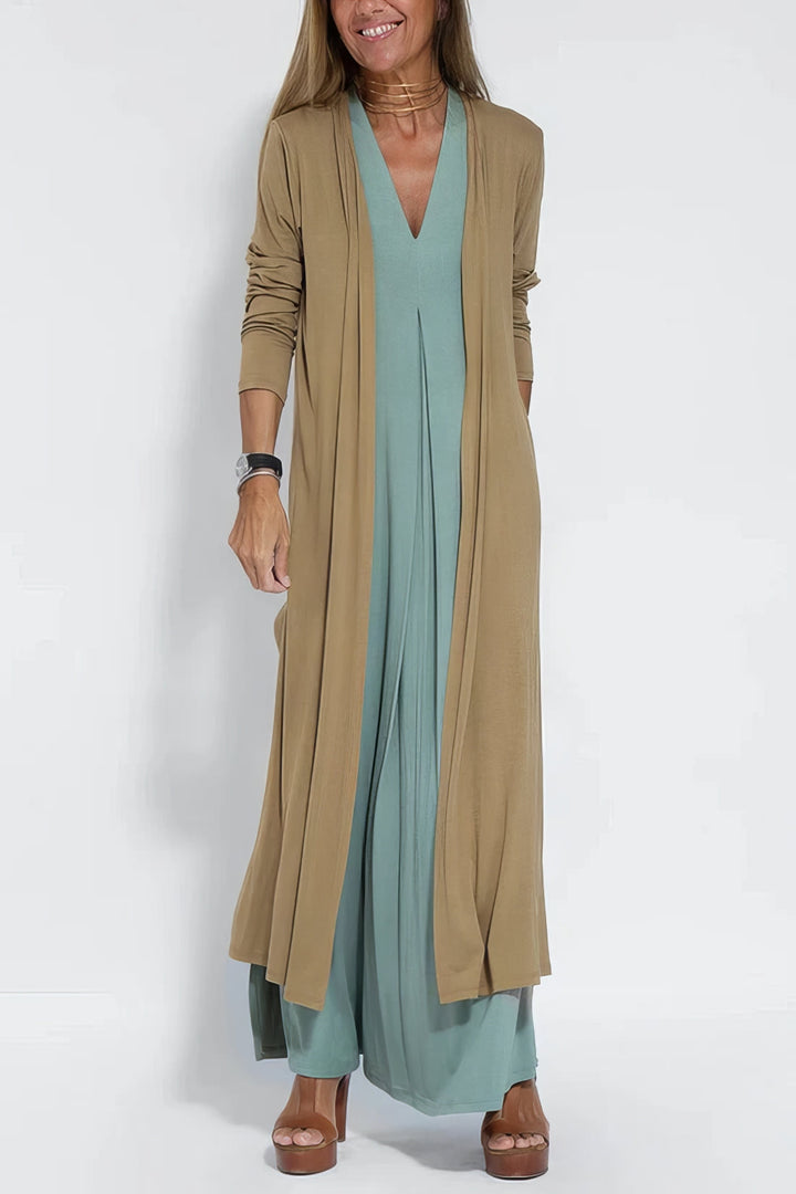 June - Elegant Maxi Dress with Coordinated Cardigan